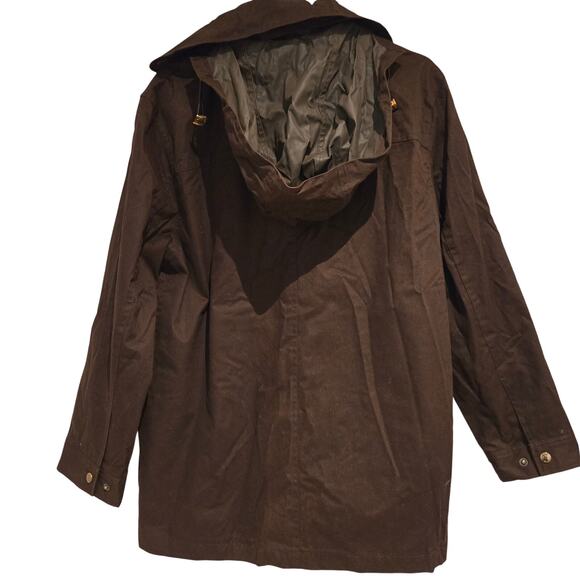 Lauren Dry Goods Vintage 90's Dark Brown Hooded Chore Work Barn Jacket, Size Med - Picture 2 of 13